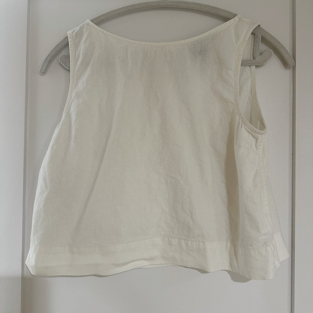 Gap Linen-Blend Crop Shell Tank Top